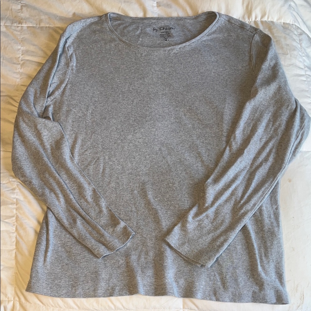 Chico's Heather Gray Cotton Top